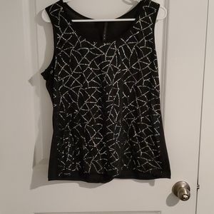 Dressy black with sequin open back Ladies Top
